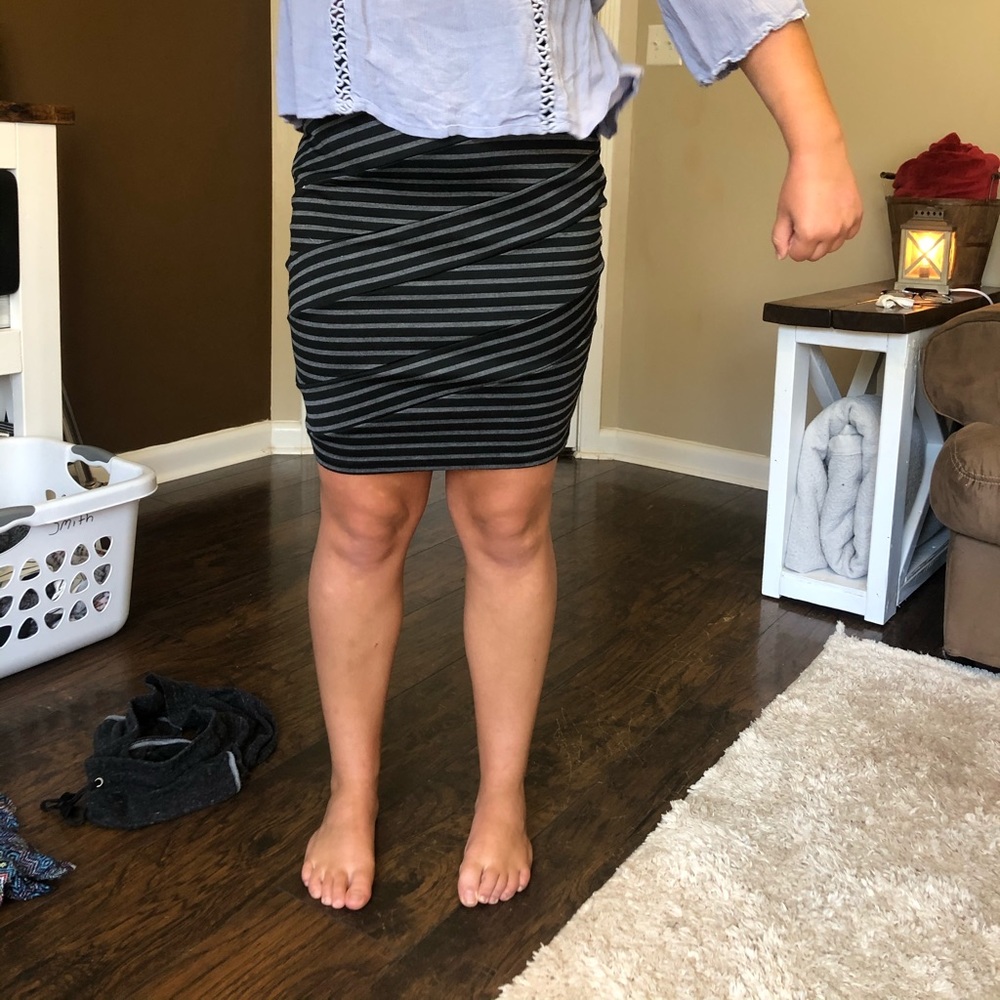 Gray and white mini skirt size small